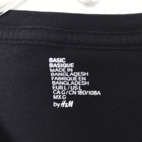 🖤H&M BASIC T-SHIRT SIZE LARGE BLACK  GREAT CONDITION! - Picture 2 of 4